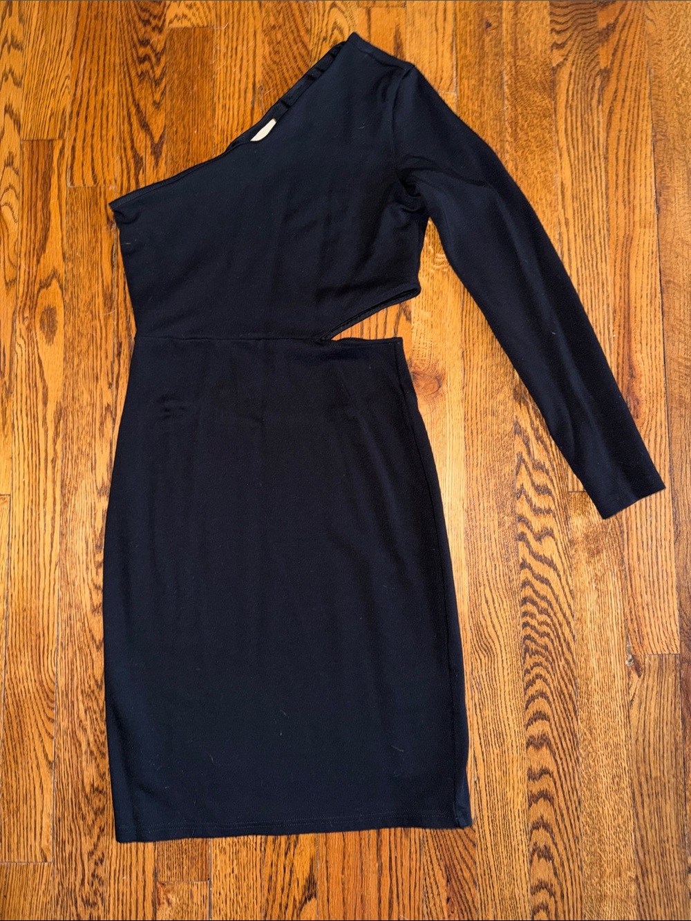 H&M Black One-Shoulder Cutout Bodycon Dress